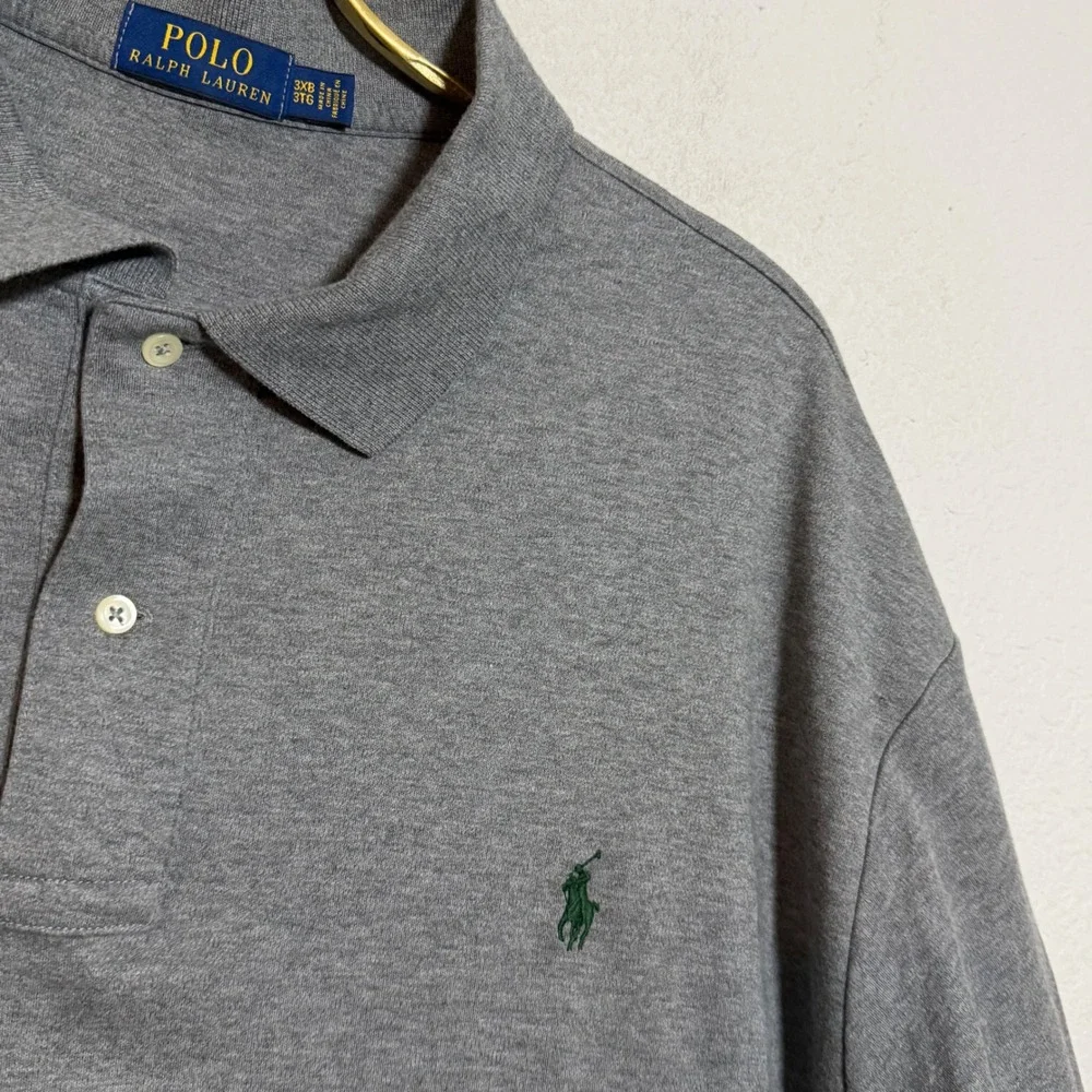 Polo Ralph Lauren Mens 3XB 3TG‎ Grey Short Sleeve Classic Fit Polo Shirt